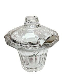 VTG Dansk International Design LTD Full lead Crystal Condiment Jar W/Lid & Spoon